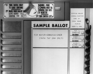 Sample election ballot for  1966- black and white